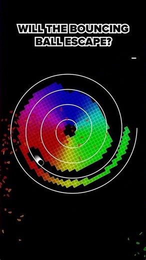 Can it escape? 🤔 #satisfyingvideo #physics #bouncingball