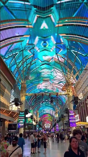 Ziplining Over a Crowded Fremont Street in Las Vegas
