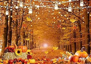 LTLYH 7x5ft Fall Forest Photography Backdrop Fall Harvest Backdrop Thanksgiving Background Pumpkin Decoration Party Backdrops Fall Photo Backdrop 185