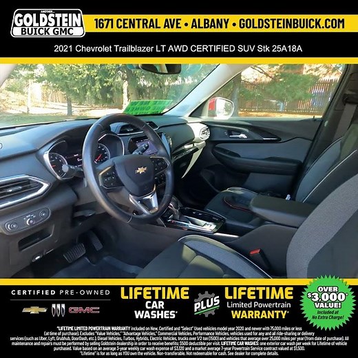 2021 Chevrolet Trailblazer LT AWD CERTIFIED SUV Stk 25A18A