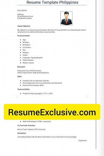 Resume Sample Philipines #resume