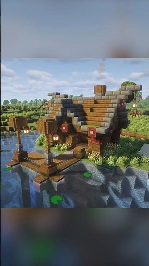 Easy Medieval Fishing Hut ! #decorative #fishinghut #tutorial #minecraft #build #minecraftbuilding