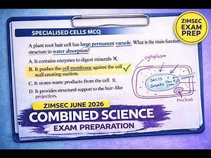SPECIALISED CELLS MCQ - ZIMSEC JUNE 2026 COMBINED SCIENCE PREP ‪@mathszoneafricanmotives‬