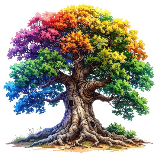 12 Colorful Oak Tree of Life Clipart PNG - Watercolor Style (digital Download - Commercial Use) - Etsy