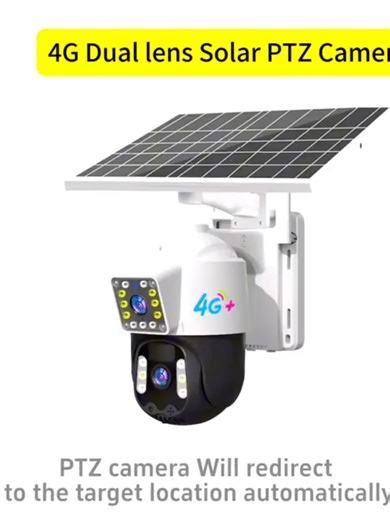 4G Dual lens solar PTZ CCTV#cctvcamera #robots #cctv