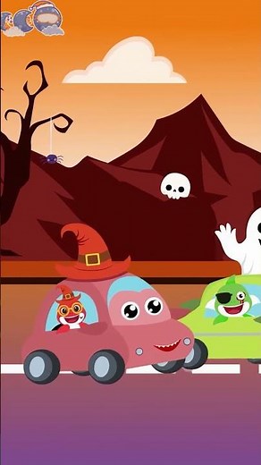 👻🚗 Halloween Car Shark | Halloween | Part 6 | Little Fish Tales | #halloween #fish #shortsfeed