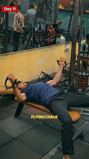 Day 11: Lying Cable Fly for Huge Chest! 🔥 Transformation Challenge #gym #fitness 😱🤯#shorts #viral