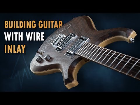 Electric guitar building from scratch. Building guitar with wire inlay for GGBO21. Handmade guitar.