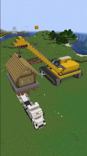 Moving House With A Create Mod Crane | Create Mod Train | #shorts #mods #createmod