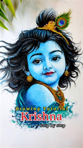 Lord Krishna Drawing ❤️ | Easy Krishna Drawing Step by Step #shorts #ytshorts #krishnadrawing