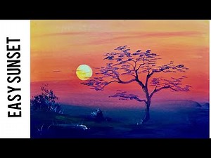 SUNRISE / SUNSET EASY Acrylic painting