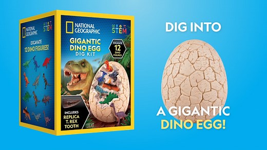 Watch NATIONAL GEOGRAPHIC Gigantic Dino Egg Dig Kit on Amazon Live