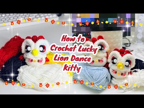 How to Crochet Lucky Lion Dance Kitty 🦁🎀 | Chinese New Year DIY