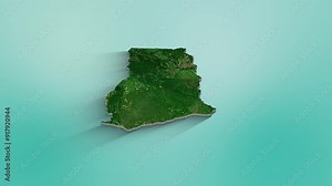 Ghana Map Animation. 3d animation of Ghana map Stock Video