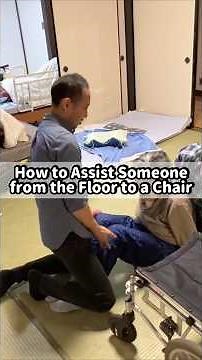 Two-person transfer technique: from floor to wheelchair #caregiving