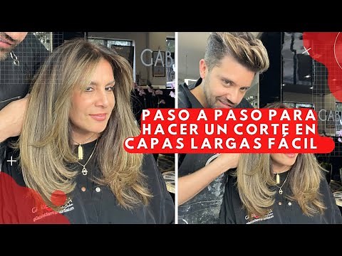 Paso a paso para hacer un corte en capas largas Fácil / BY GABRIEL SAMRA