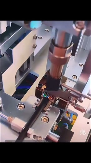 Automatically striping and soldering cable to connector. #machine #factory #repair