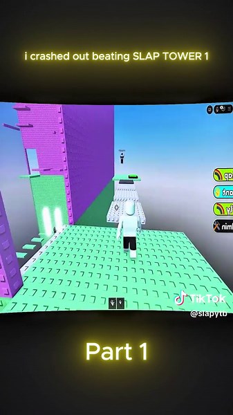 i crashed out beating SLAP TOWER 1 part 1 #robloxgames #slap #tik_tok