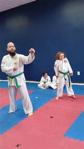 jumping front kick with Uzzi. Advanced Green belt testing. #taekwando