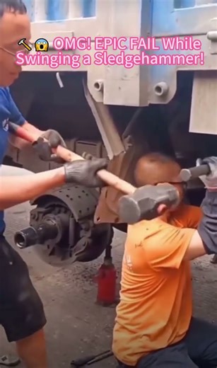 OMG! EPIC FAIL While Swinging a sledgehammer!#SledgehammerFail #FunnyFails