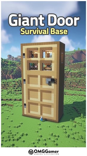 OMGGamer on Instagram: "Hidden Minecraft Door Survival Base With Clever Entrance Design 🚪✨ Create a smart survival base featuring a secret door entrance made with clean redstone mechanics, compact interiors, and a sleek layout that keeps your resources safe while looking stylish. 🌿🔥 Perfect for players who love secure bases with creative, functional entryways. 🧱💡 #MinecraftSurvivalBase #SecretDoor #HiddenEntrance #BaseDesign #RedstoneBuilds #AestheticBuilds #MinecraftIdeas"