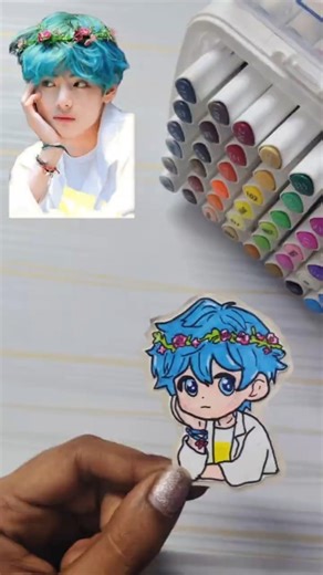 Diy V BTS Sticker #shorts #viralshorts #bts #btsarmy #taehyung #sticker #kpop #fyp #diy #btsv #army