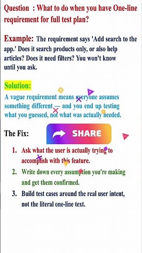 What to do when you have One-line requirement for full test plan?