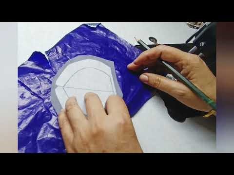 How to make simple patchwork design,,cutting and stitching.. Using carbon and canvas