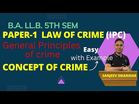 Concept of Crime | General Principles of Crime | Definition of Crime | Law of Crime | Paper-1 BA LLB