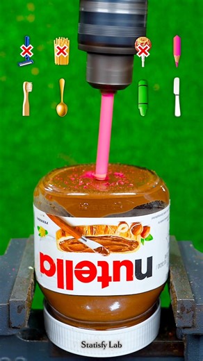 Nutella vs. Drill: Which Item Wins? 🛠️ #asmr #relaxing #experiment #shorts