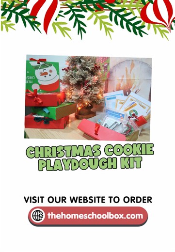 🎄 Keep the holiday cheer going with an activity kids will love! The Christmas Cookie Playdough Kit is a festive way for kids to stay creative and entertained while you tick off your holiday to-do list. ✨ It's ready for you at https://thehomeschoolbox.com! 🏷️ The Homeschool Box, Christmas Kit, Hands-on Learning, Sensory Play, Playdough activity, Preschool Resources, Learning Kits, Learning Through Play, Homeschooling