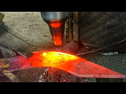 ASMR Knife Forging Sounds | Traditional Rotary Blade Making in Indonesian Village Blacksmith
