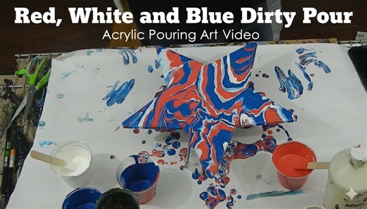 Red, White, and Blue Dirty Pour | Acrylic Pouring Art Video