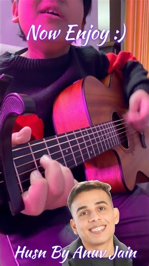 Husn by Anuv Jain | Guitar chords and strumming pattern #shorts