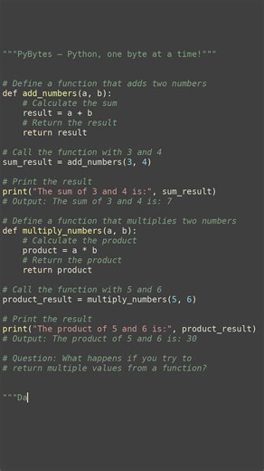 function return values #python #showcase
