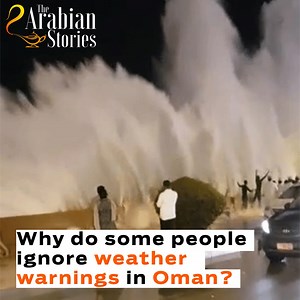 7.4K views · 131 reactions | #Alert: Despite repeated alerts from authoritie on #CycloneKyarr, many people queued up at the waterfront area in Muttrah on Tuesday night. Why do some people ignore important weather warnings in Oman? #Kyarrr #Oman #Weather #TheArabianStories | The Arabian Stories | Facebook