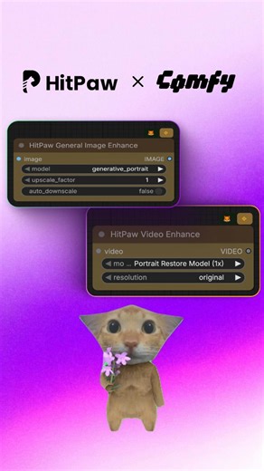 HitPaw on Instagram: "HitPaw's Image and Video Upscaling APIs Deliver Powerful Performance in Comfy! Creators can now enhance images and videos directly in ComfyUI with HitPaw's AI — upscale quality, restore details, and improve clarity effortlessly. What are you waiting for? Go try it out! #HitPaw #ComfyUI #AIVideoEnhancer #AIPhotoEnhancer #aitools"
