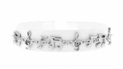 Sterling Silver Musical Note Bracelet
