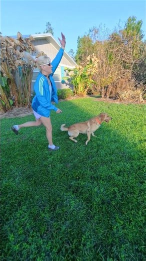 Playing with Ted in the morning, the sound of a croaking bullfrog nearby ￼