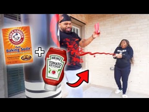 EXPLODING KETCHUP AND BAKING SODA PRANK ON MY HUSBAND