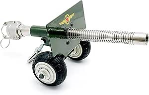 Stainless Steel Mini Launching Cannon Model That Shoots Firecrackers with Spring Recoil Mechanism, Metal Artillery Model Desk Ornament for STEM Learning & Backyard Fun & Collection Gifts