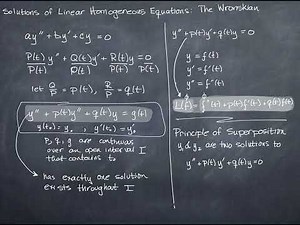Solutions of Linear Homogeneous Equations - The Wronskian
