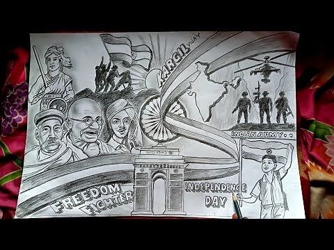 Freedom Fighter Drawing Easy Steps | Independence Day Poster Drawing Ideas | Kargil Vijay Divas | 🇮🇳