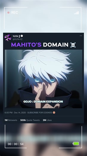 the craziest Domain expansion ☠️🔥 #anime #jujutsukaisen #gojo