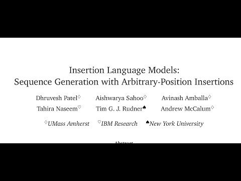 Insertion Language Models: Sequence Generation with Arbitrary-Position Insertions