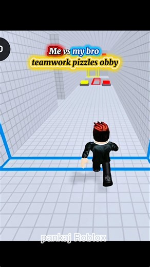 Me vs my bro teamwork pizzles obby 😋 #roblox #trending #shorts
