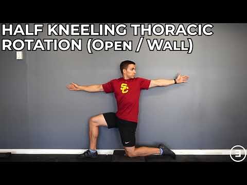 Half Kneeling Thoracic Rotation (Open / Wall)
