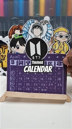 Diy Bts themed calendar 📅 #shorts #diy #artandcraft #trending #calendar