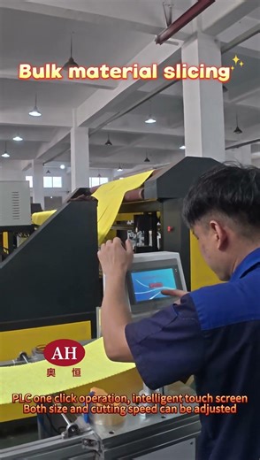 Automatic Bulk Material Slicing Machine | PLC Control & Ultrasonic Cutting | AoHeng