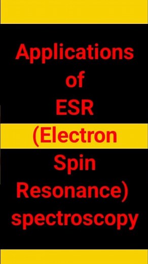 ESR spectroscopy | EPR | Applications of ESR| Electron spin resonance #chemistry #youtube